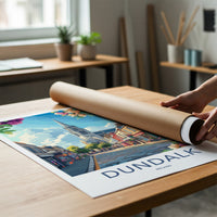 Dundalk Poster - Ireland Travel Art - Sunny Street Church Home Decor