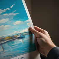 Dundee Poster - Scotland Art Print - Harbor Cityscape View Wall Decor