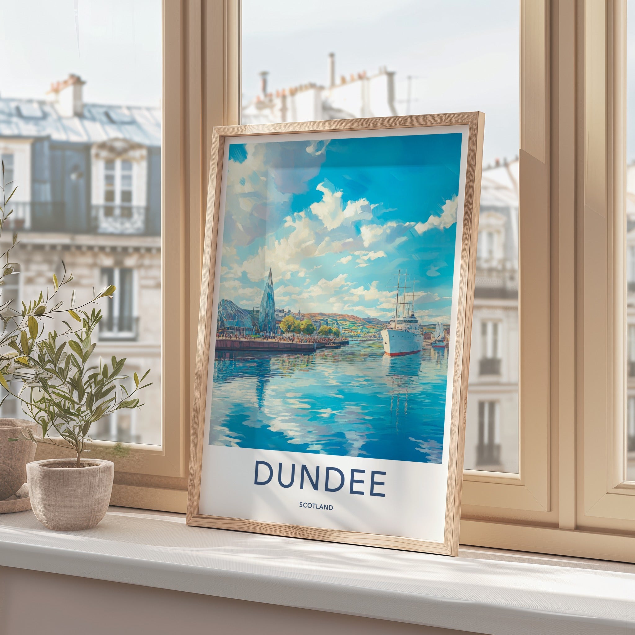 Dundee Poster - Scotland Art Print - Vibrant Port View Home Decor