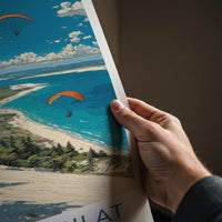 Dune du Pilat Poster - France Scenic Art - Paraglide coastal vista Home Decor