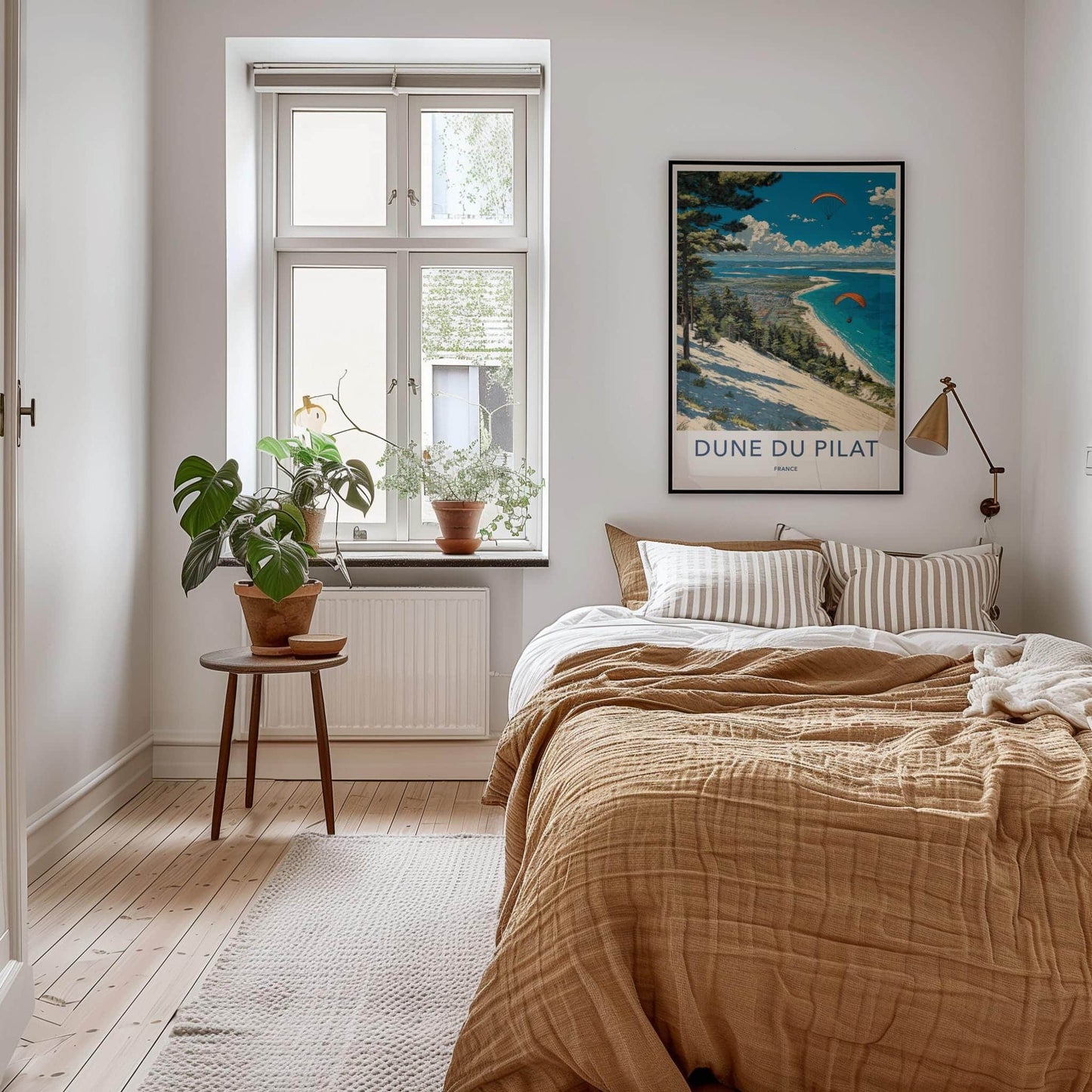 Dune du Pilat Poster - France Scenic Art - Paraglide coastal vista Home Decor