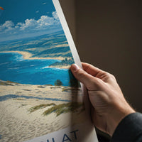 Dune du Pilat Poster - France Travel Art - Paraglider Ocean Beach Home Decor