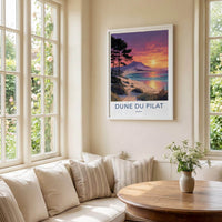 Dune du Pilat Poster - France Travel Art - starry sunset beach Home Decor