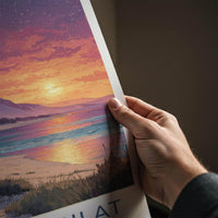 Dune du Pilat Poster - France Travel Art - starry sunset beach Home Decor