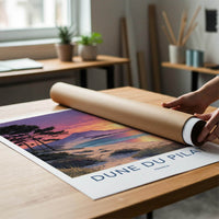 Dune du Pilat Poster - France Travel Art - starry sunset beach Home Decor