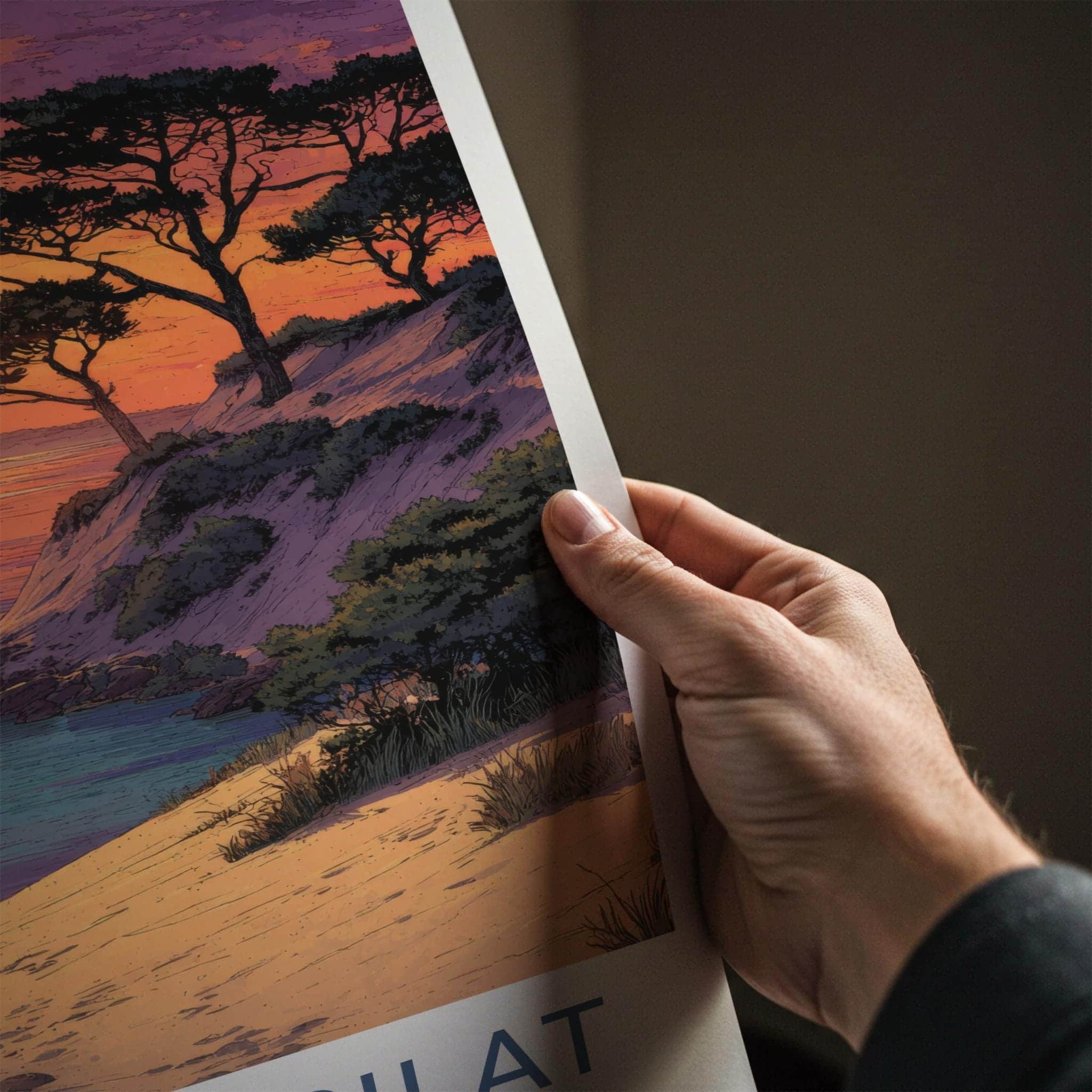 Dune du Pilat Poster - France Travel Art - Sunset Beach Pines Home Decor