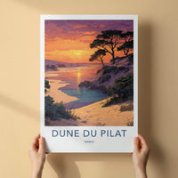 Dune du Pilat Poster - France Travel Art - Sunset Beach Pines Home Decor