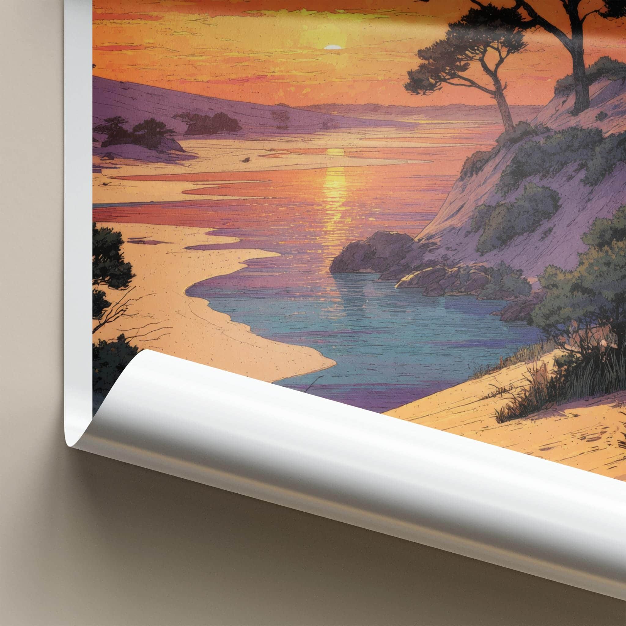 Dune du Pilat Poster - France Travel Art - Sunset Beach Pines Home Decor
