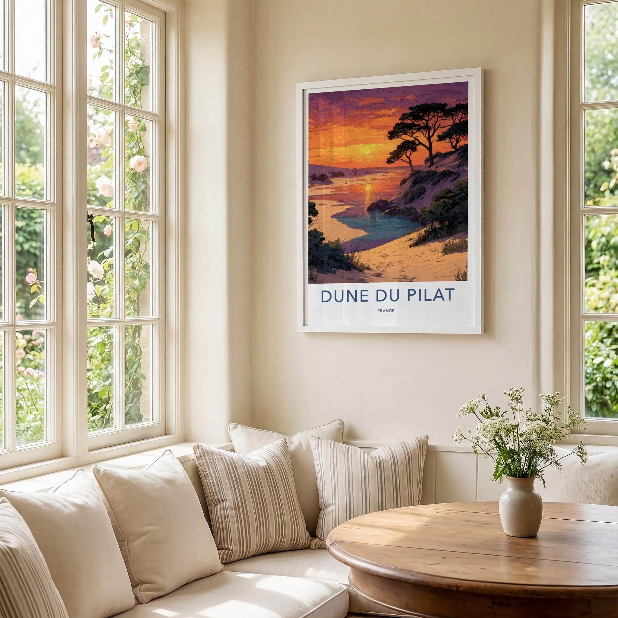 Dune du Pilat Poster - France Travel Art - Sunset Beach Pines Home Decor