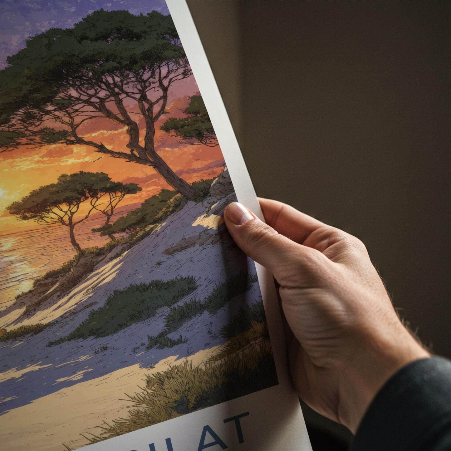 Dune Du Pilat Poster - France Travel Art - Vibrant Sunset Beach Wall Decor