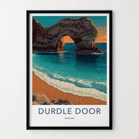 Durdle Door Poster - England Travel Art - Dramatic coastal arch Home Decor