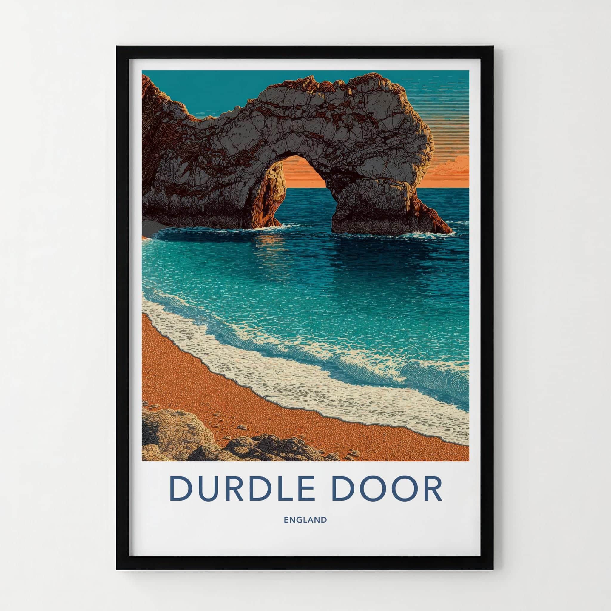 Durdle Door Poster - England Travel Art - Dramatic coastal arch Home Decor