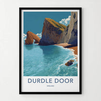 Durdle Door Poster - England Travel Art - Natural Arch Seascape Home Decor