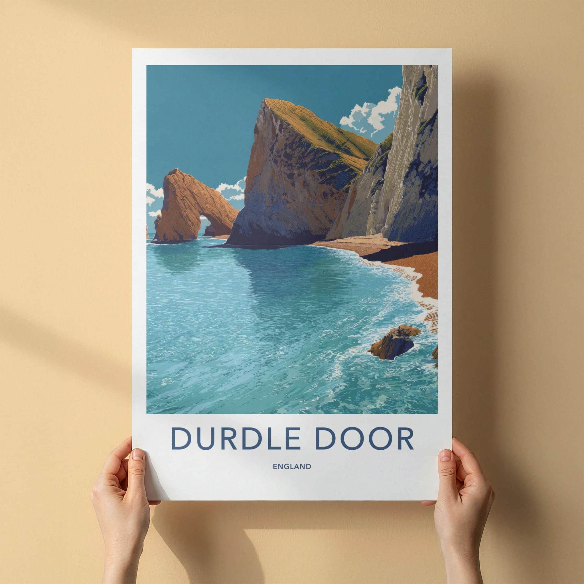 Durdle Door Poster - England Travel Art - Natural Arch Seascape Home Decor
