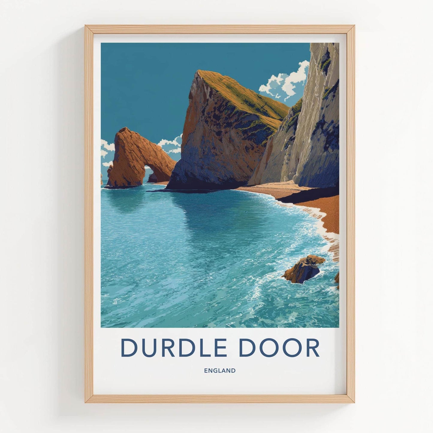 Durdle Door Poster - England Travel Art - Natural Arch Seascape Home Decor
