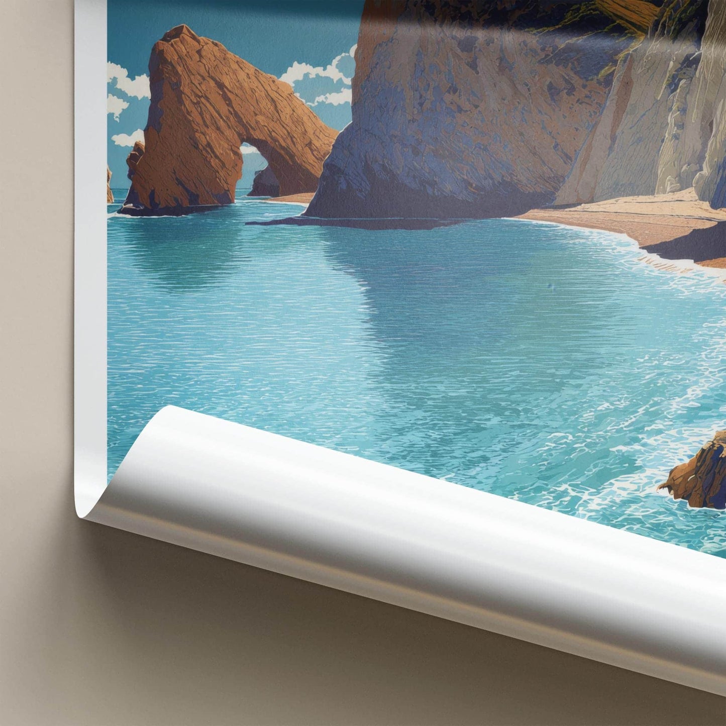Durdle Door Poster - England Travel Art - Natural Arch Seascape Home Decor