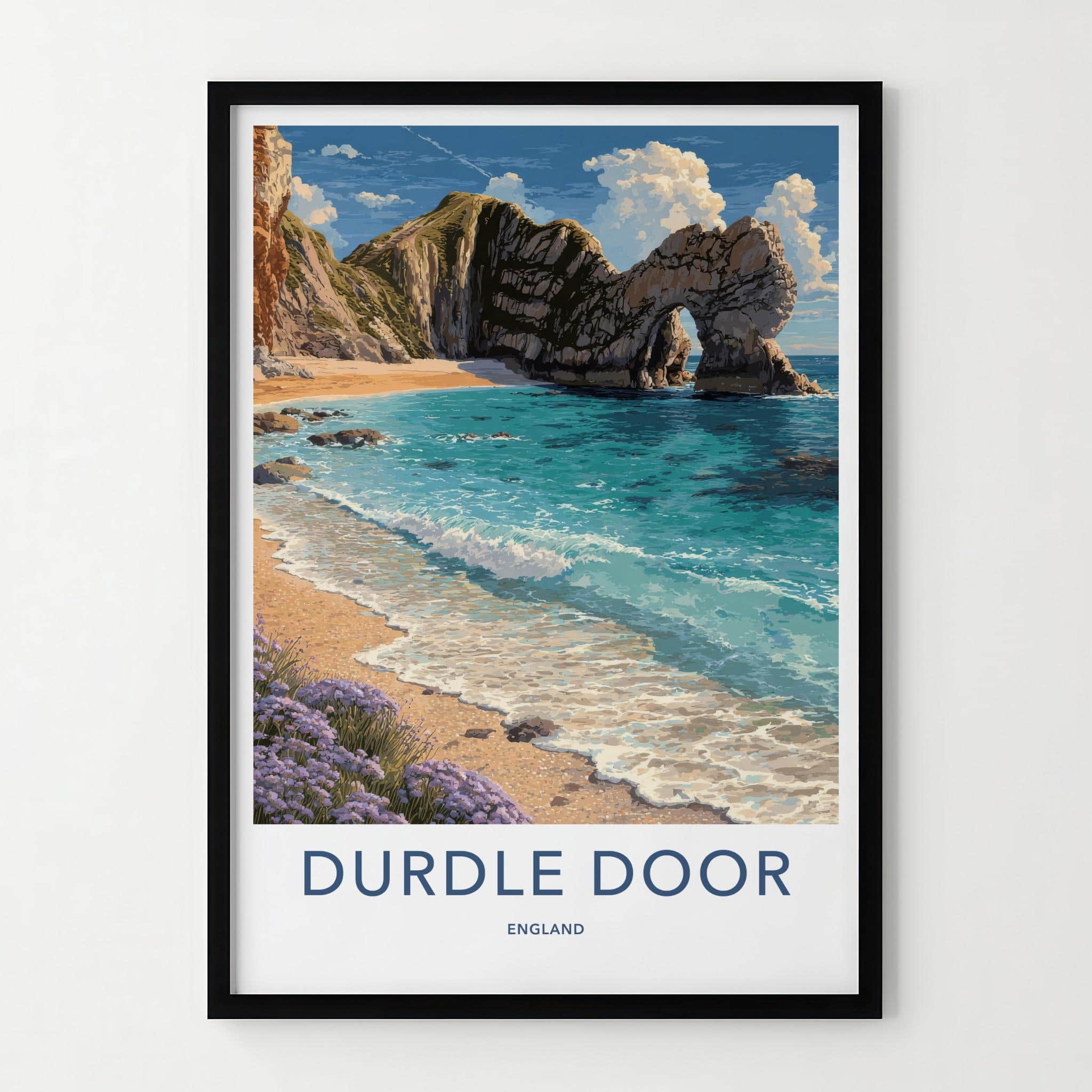 Durdle Door Poster - England Travel Art - Natural Rock Arch Home Decor