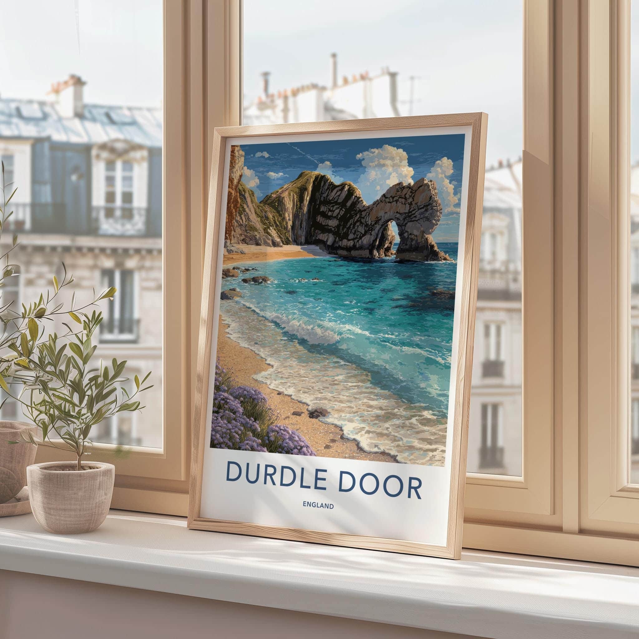 Durdle Door Poster - England Travel Art - Natural Rock Arch Home Decor