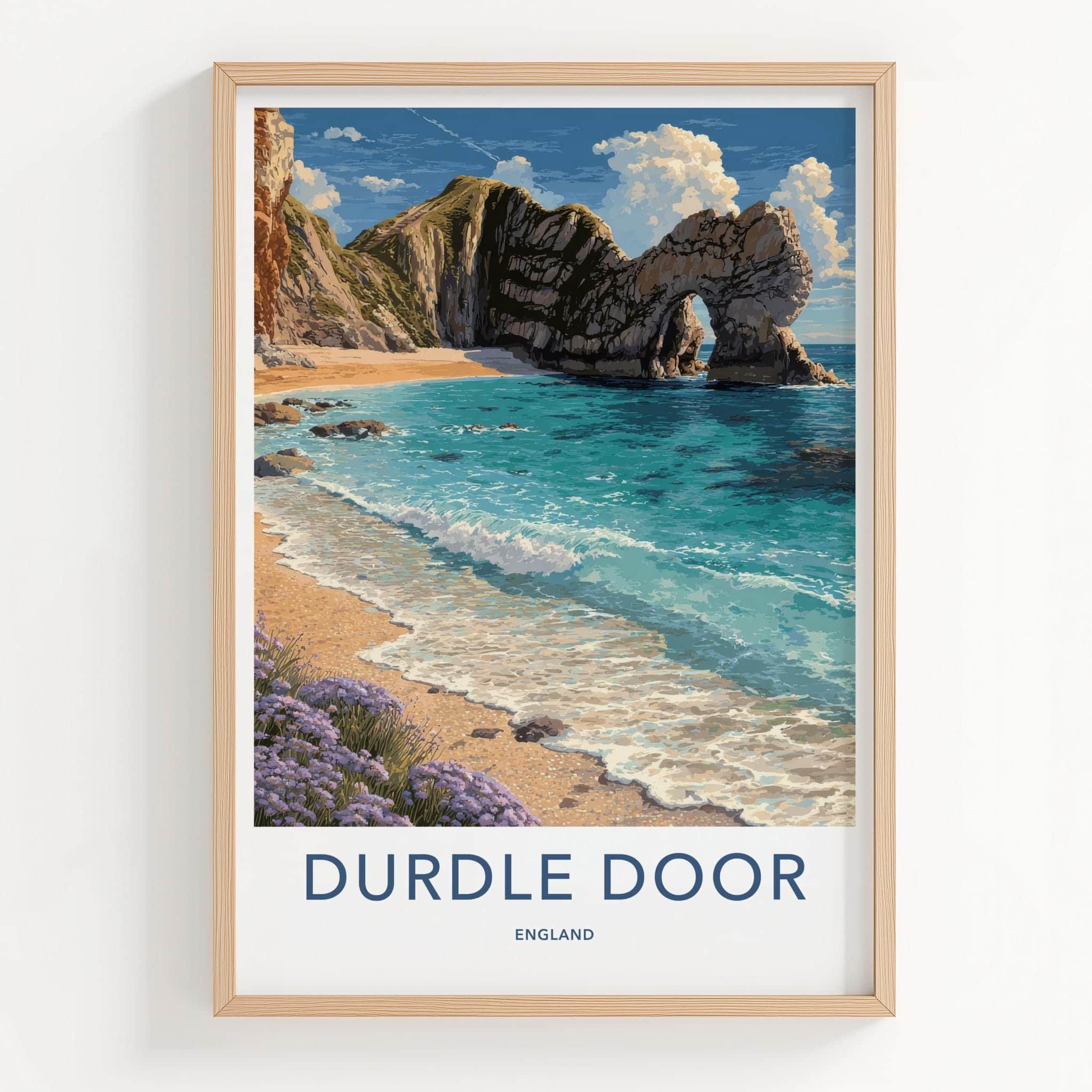 Durdle Door Poster - England Travel Art - Natural Rock Arch Home Decor