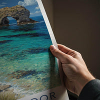 Durdle Door Poster - England Travel Print - Limestone Arch Beach Wall Decor