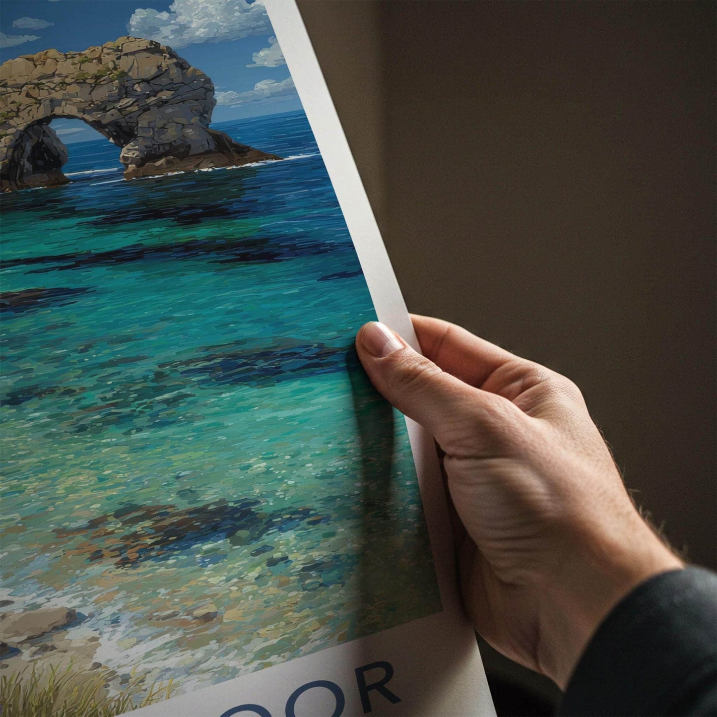 Durdle Door Poster - England Travel Print - Limestone Arch Beach Wall Decor