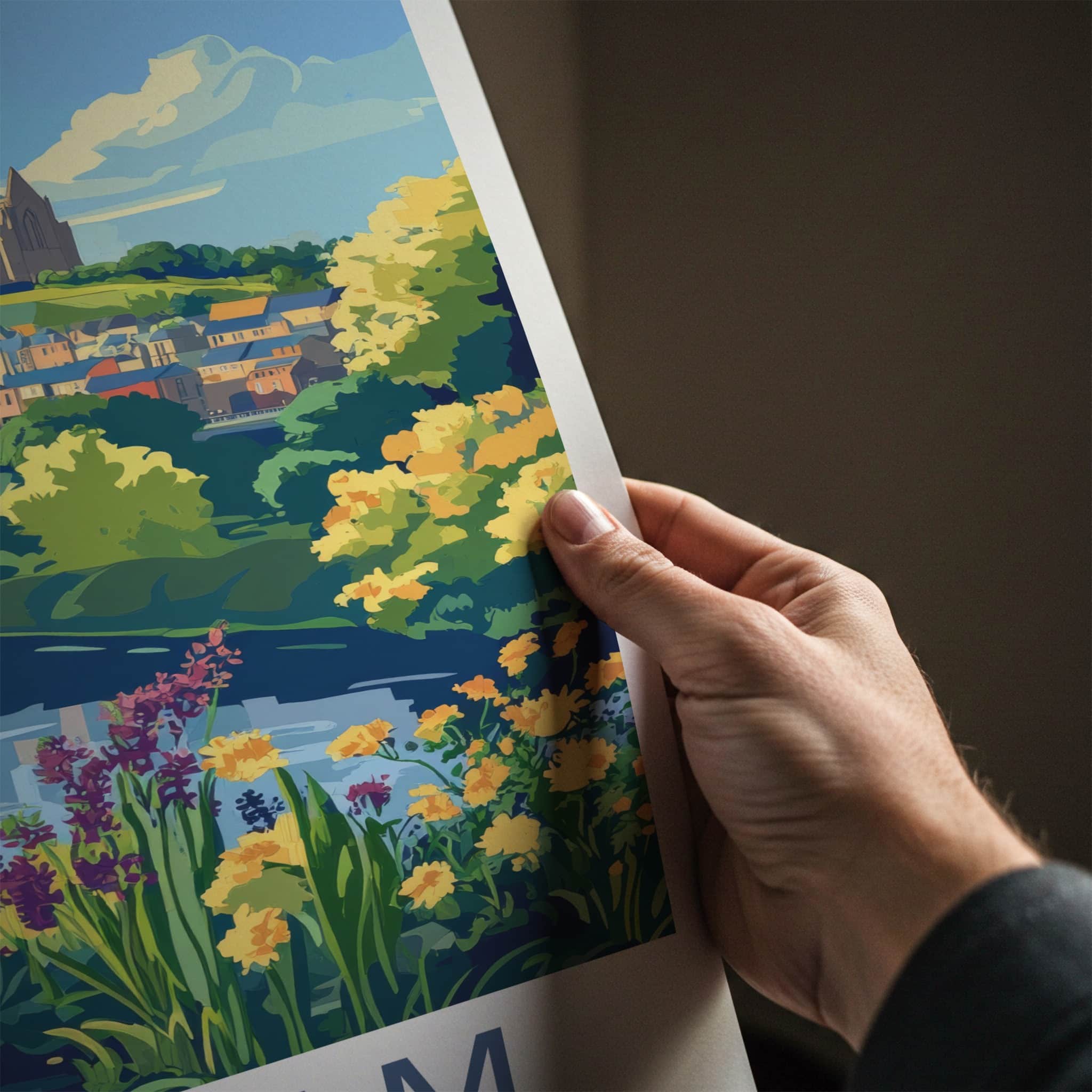 Durham Poster - England Travel Art - Historic Cathedral River Home Decor