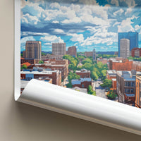 Durham Poster - North Carolina Travel Art - Cityscape Cloudy Sky Home Decor