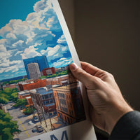 Durham Poster - North Carolina Travel Art - Cityscape Cloudy Sky Home Decor
