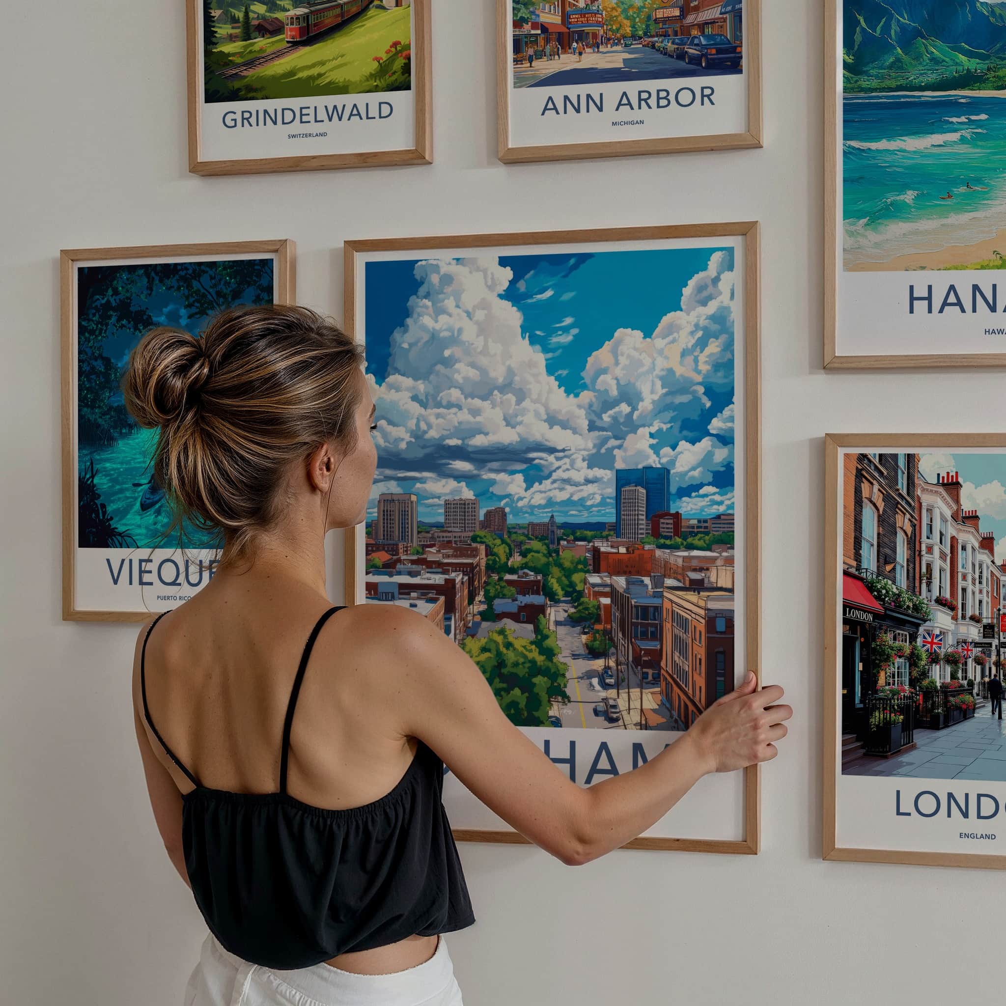 Durham Poster - North Carolina Travel Art - Cityscape Cloudy Sky Home Decor