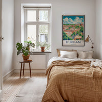Durham Poster - North Carolina Wall Art - Vibrant Urban Landscape Home Decor