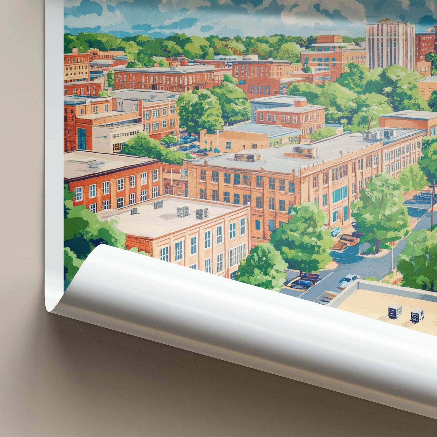 Durham Poster - North Carolina Wall Art - Vibrant Urban Landscape Home Decor