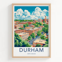 Durham Poster - North Carolina Wall Art - Vibrant Urban Landscape Home Decor