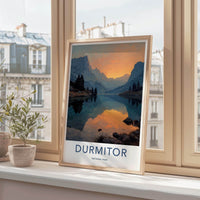 Durmitor National Park Poster - Montenegro Travel Art - Mountain Lake Sunset Home Decor