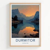 Durmitor National Park Poster - Montenegro Travel Art - Mountain Lake Sunset Home Decor