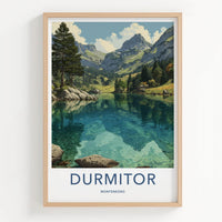 Durmitor Poster - Montenegro Travel Art - serene lake reflection Room Decor
