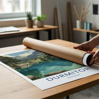Durmitor Poster - Montenegro Travel Art - serene lake reflection Room Decor