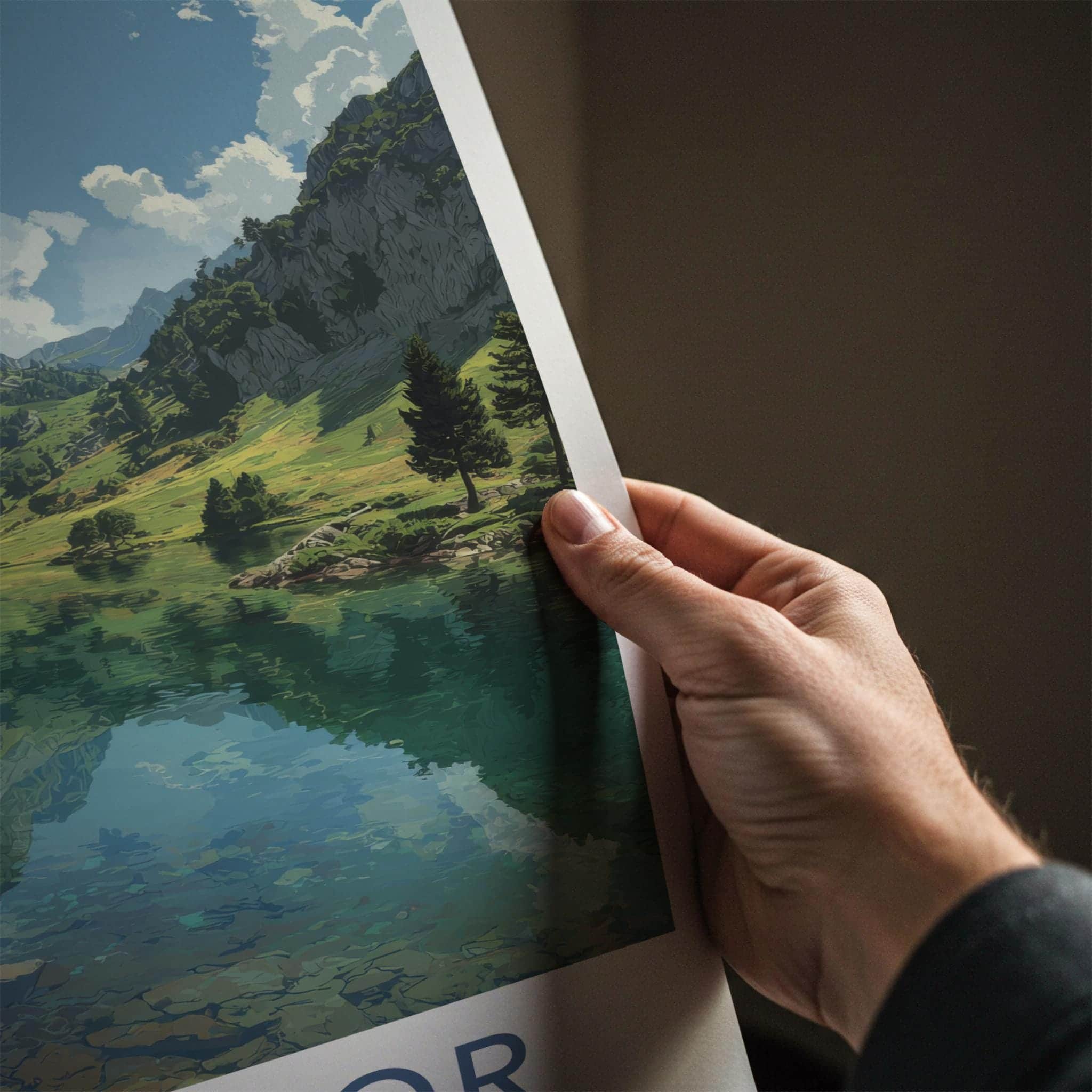 Durmitor Poster - Montenegro Travel Art - Turquoise Alpine Lake Home Decor