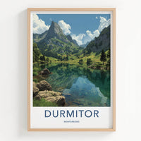 Durmitor Poster - Montenegro Travel Art - Turquoise Alpine Lake Home Decor