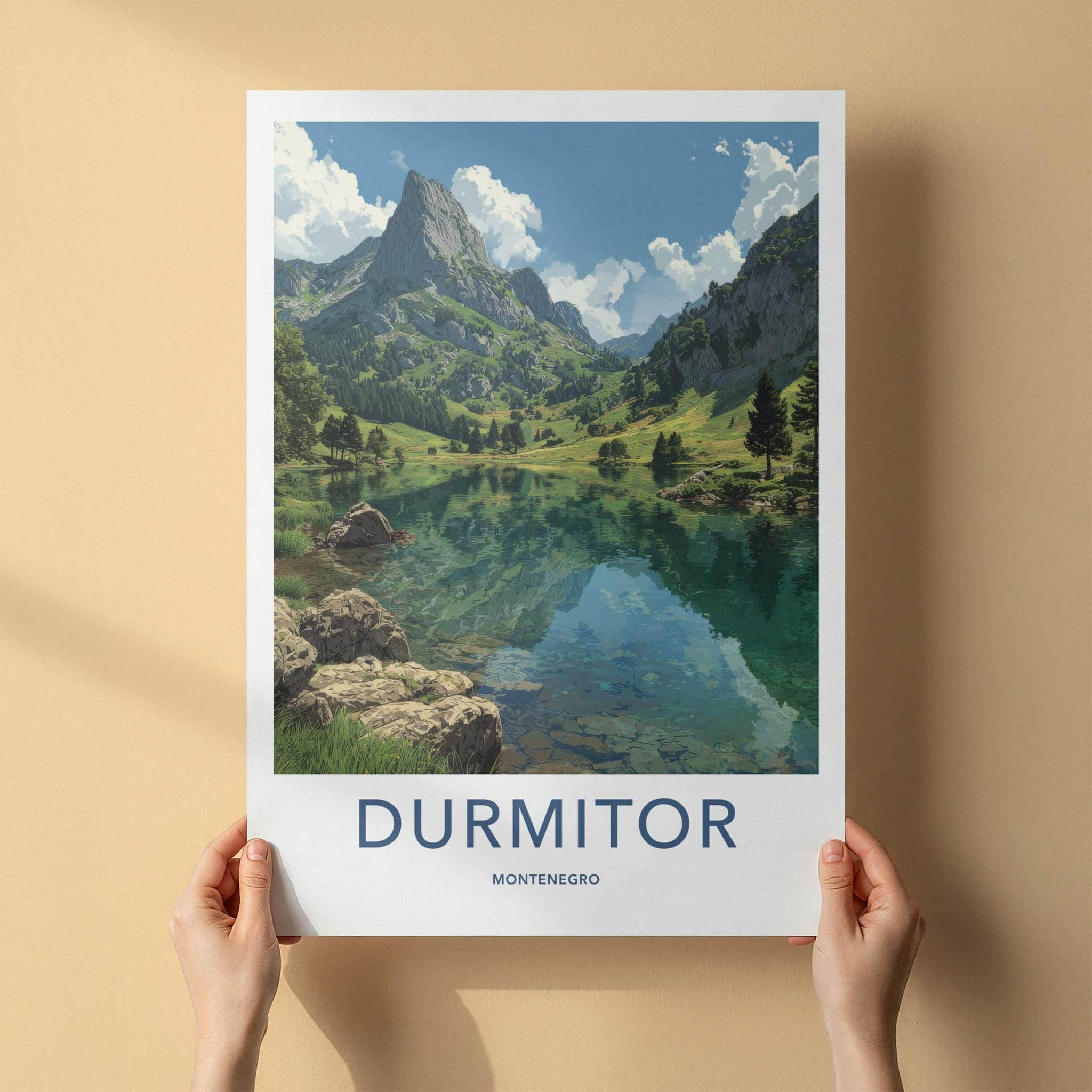 Durmitor Poster - Montenegro Travel Art - Turquoise Alpine Lake Home Decor