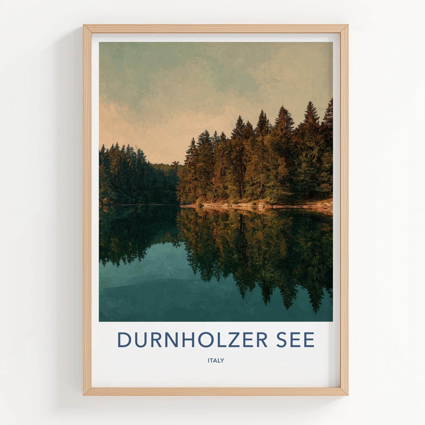Durnholzer See Poster - Italy Scenic Art - Alpine Lake Reflection Home Decor