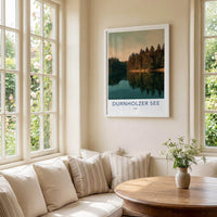 Durnholzer See Poster - Italy Scenic Art - Alpine Lake Reflection Home Decor