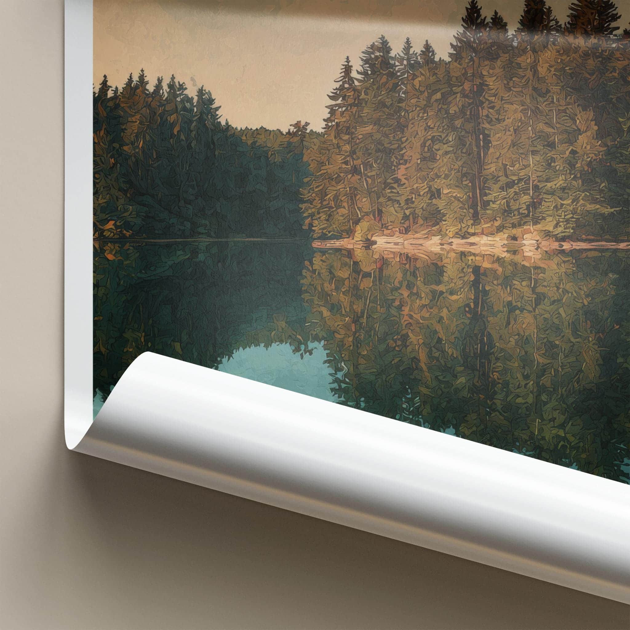 Durnholzer See Poster - Italy Scenic Art - Alpine Lake Reflection Home Decor