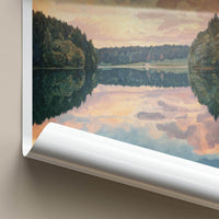 Durnholzer See Poster - Italy Scenic Art - Cloudy lake reflections Wall Decor