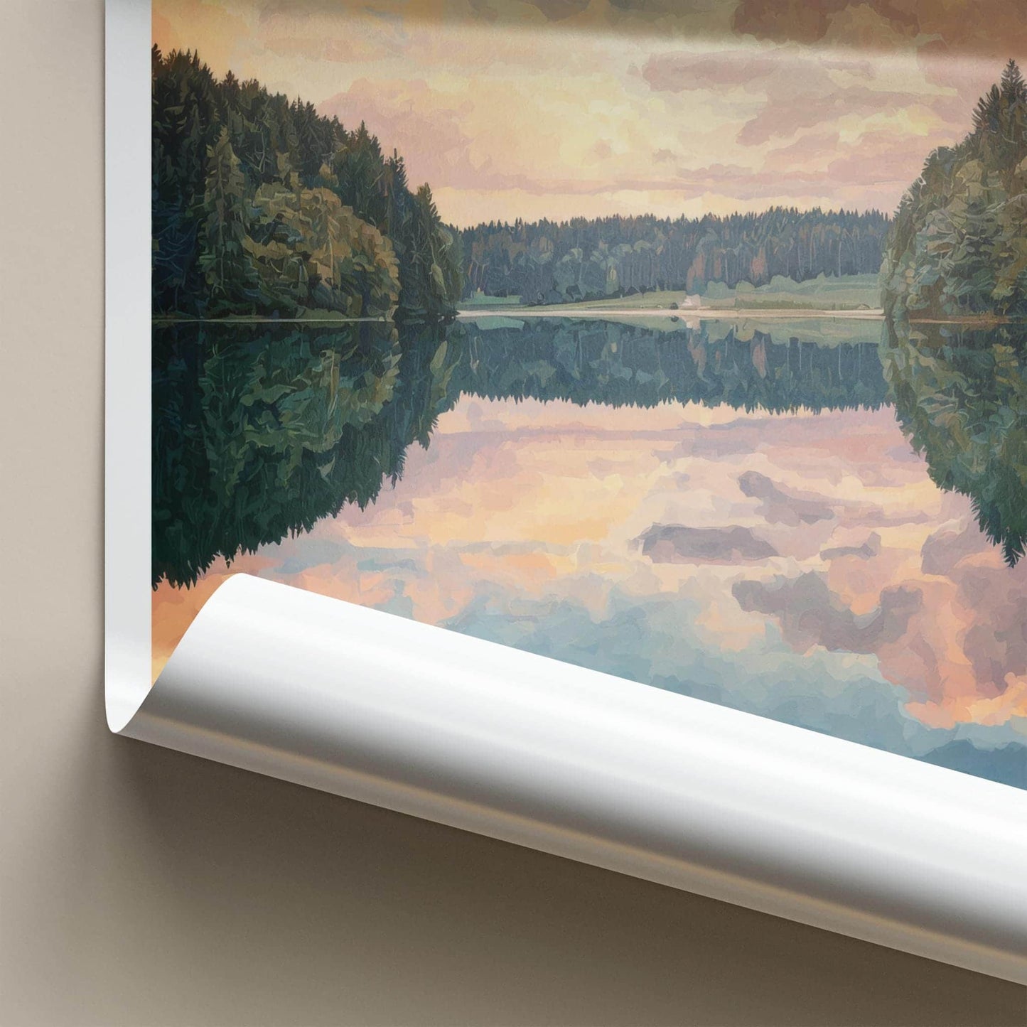 Durnholzer See Poster - Italy Scenic Art - Cloudy lake reflections Wall Decor
