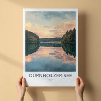 Durnholzer See Poster - Italy Scenic Art - Cloudy lake reflections Wall Decor