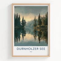 Durnholzer See Poster - Italy Travel Art - Tranquil Lake Reflections Home Decor