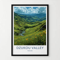 Dzukou Valley Poster - India Scenic Art - Nagaland Lush Green Valley Wall Decor