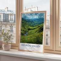 Dzukou Valley Poster - India Scenic Art - Nagaland Lush Green Valley Wall Decor