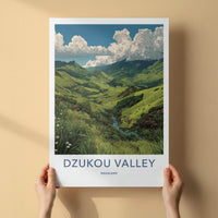 Dzukou Valley Poster - India Travel Print - Nagaland Lush Green Valleys Wall Decor