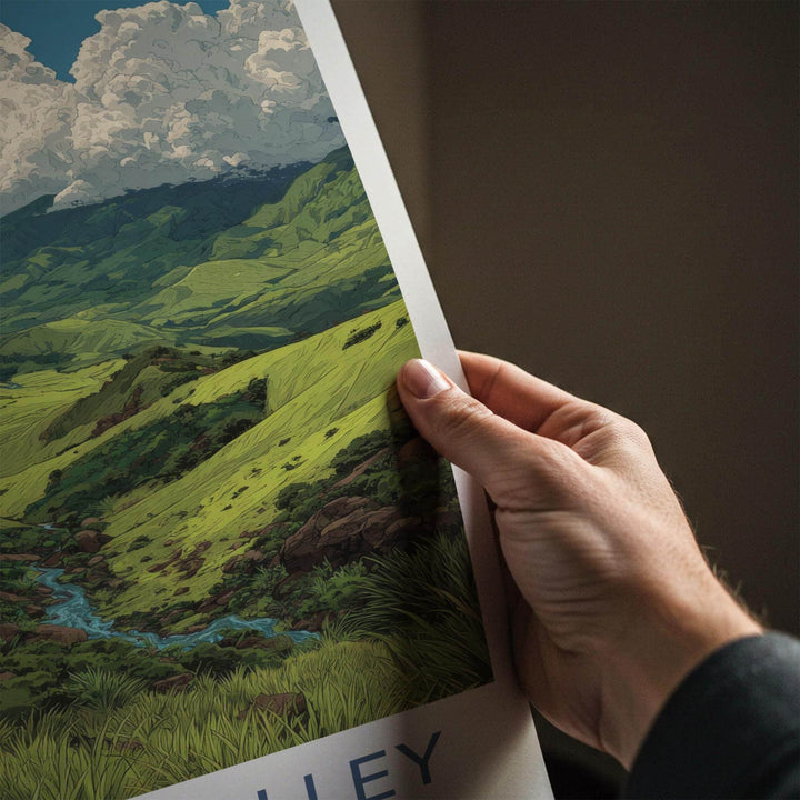 Dzukou Valley Poster - India Travel Print - Nagaland Lush Green Valleys Wall Decor